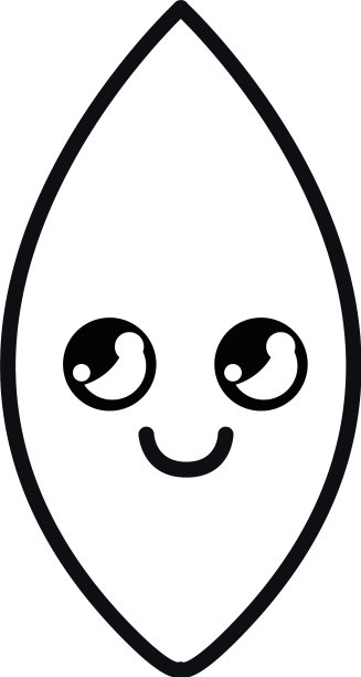 剪影kawaii可爱的思考叶图标图片下载