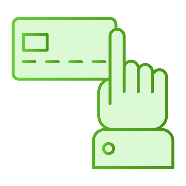 食指指向信用卡平面图标图片下载