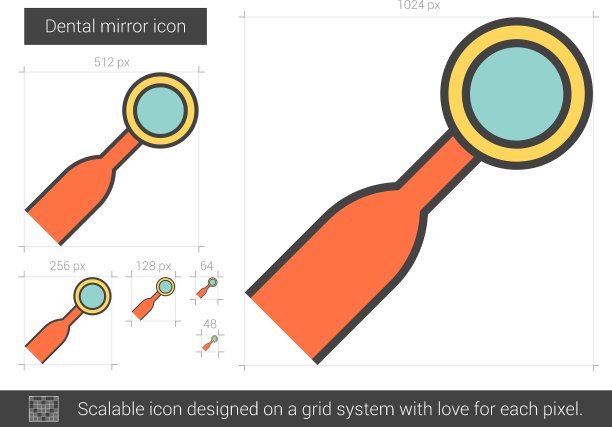 牙科镜线图标图片下载