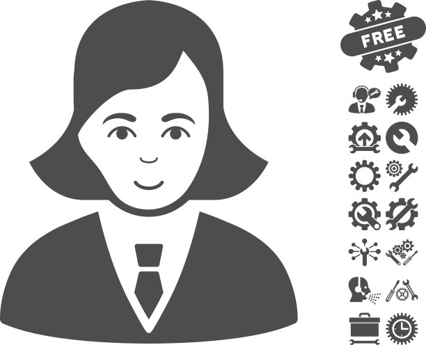 商业女性图标与工具奖金图片下载