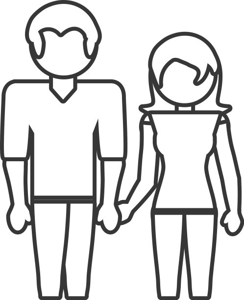 情侣相爱的轮廓图片下载