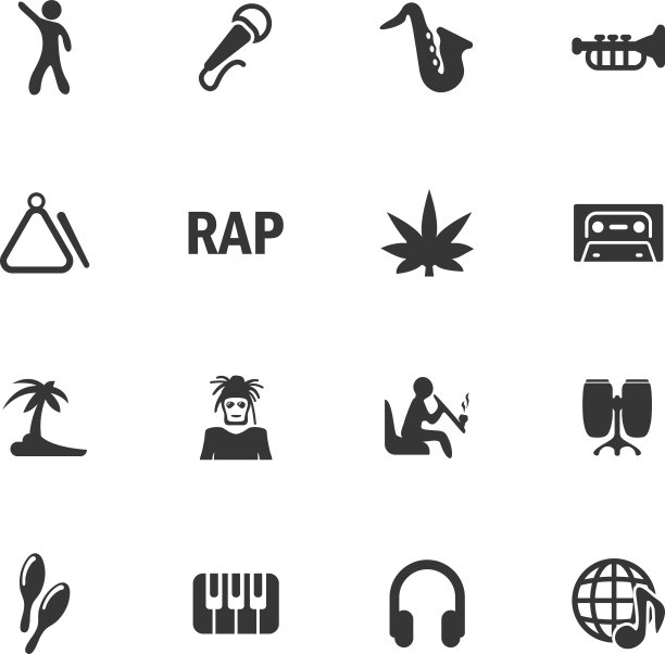 说唱音乐图标集图片下载