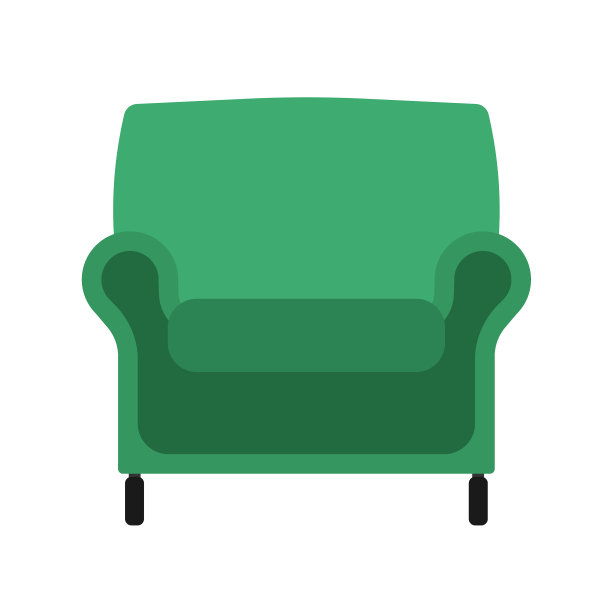 扶手椅前视图室内家具孤立图片下载