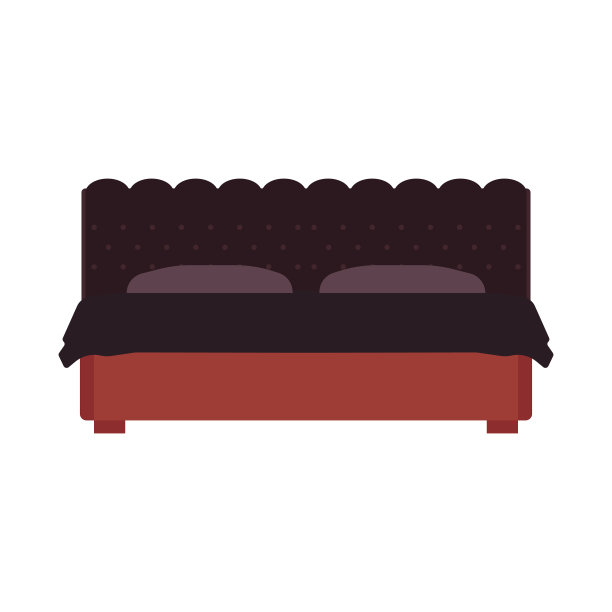 床正面视图卧室卡通家具家图片下载