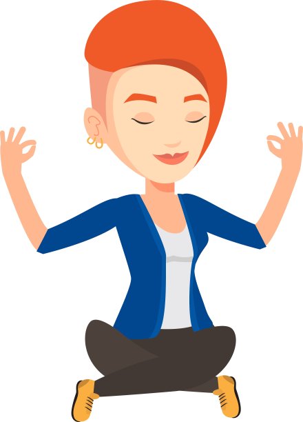 和平的商业妇女沉思在莲花的姿势图片下载