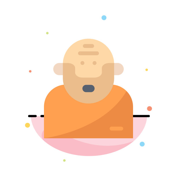 神、希腊神话、古老抽象的平面彩色图标图片下载