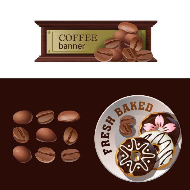 一套旗帜徽章贴纸与图标图片下载