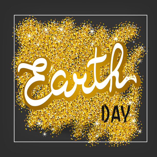 地球日的背景是金色的图片下载