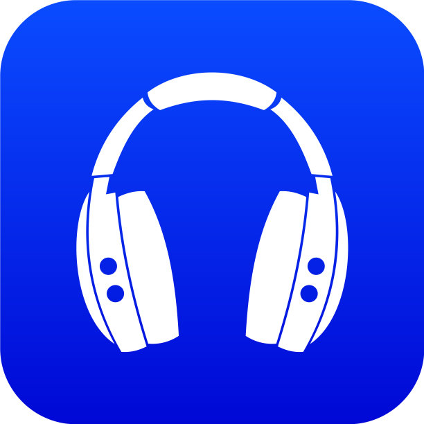 耳机图标数字蓝色图片下载