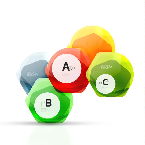 玻璃彩色六角形光泽塑料六角形图片下载