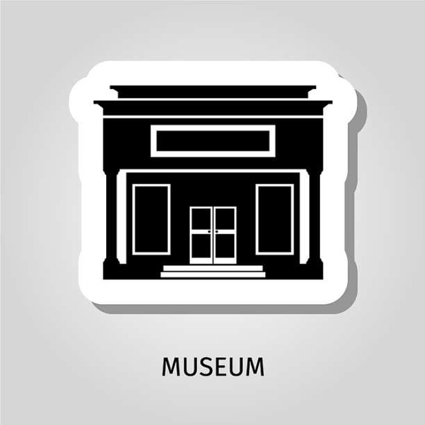 黑色博物馆建筑网页贴纸图片下载