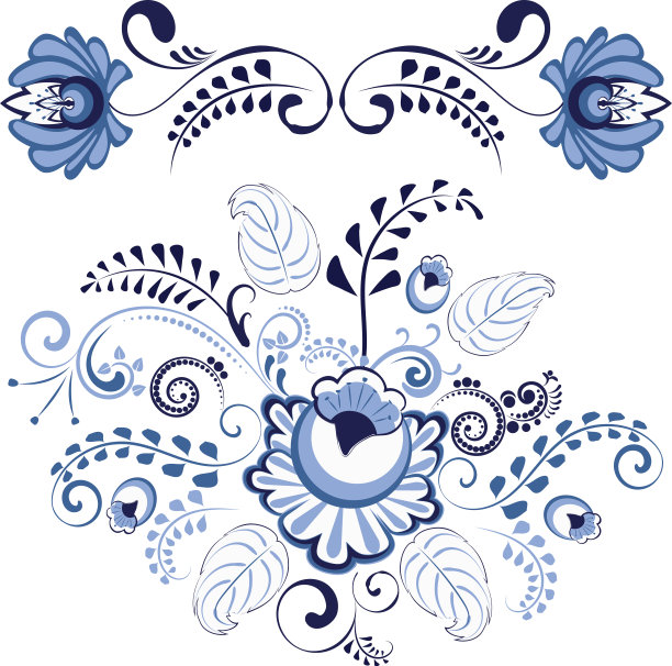 蓝花饰品图片下载