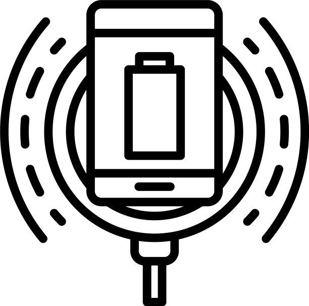 无线充电在行动图标轮廓风格图片下载