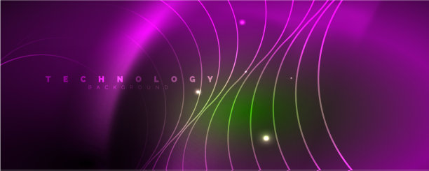 闪亮的霓虹灯线条模板-北极光图片下载