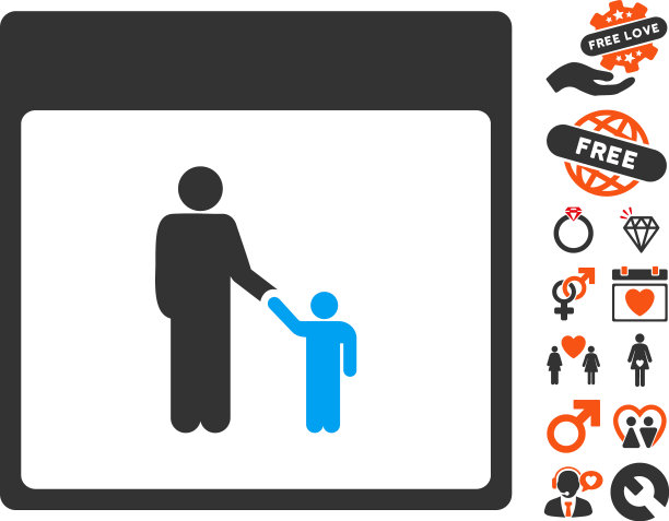 父亲日历页图标与情人节奖金图片下载