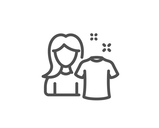 干净衬衫线图标洗衣t恤标志图片下载