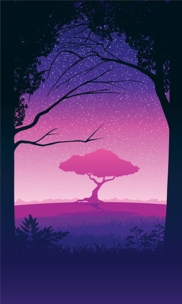 背景的景观与森林和寂寞图片下载