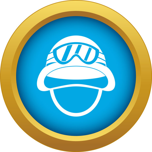 军用金属头盔图标蓝色孤立图片下载