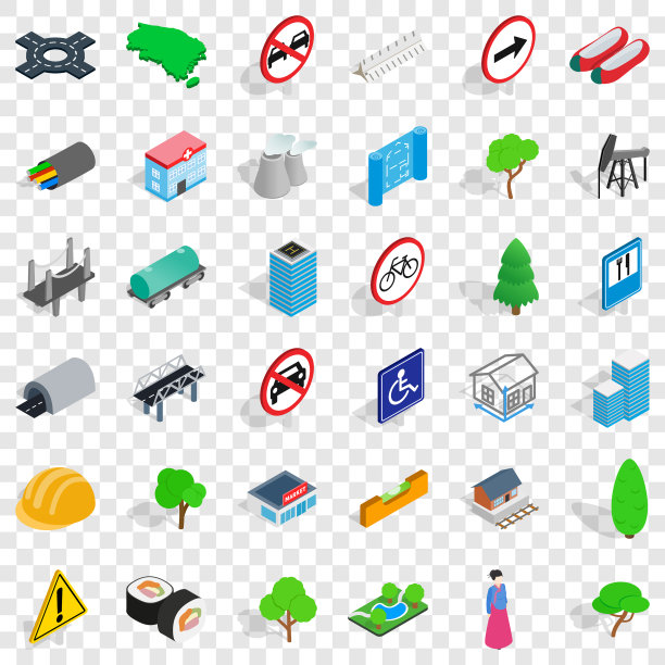 塔图标设置等距风格图片下载