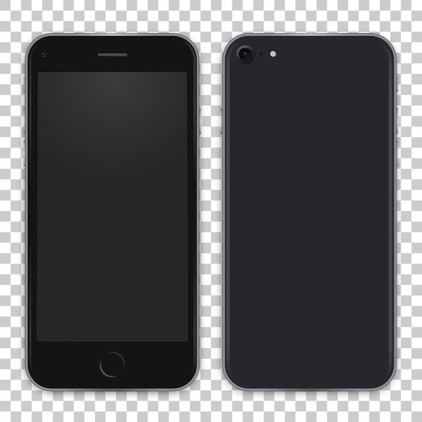 黑色手机概念从正面和背面的观点图片下载