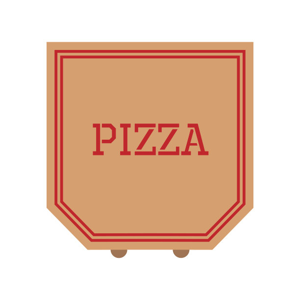 披萨红盒商务晚餐标志俯视图图片下载