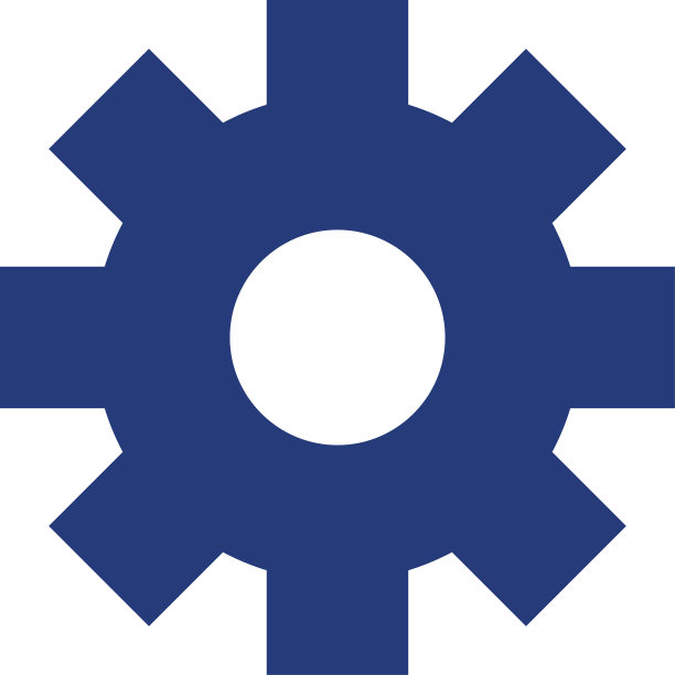 蓝色大齿轮图标卡通图片下载