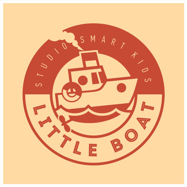 儿童俱乐部的标志上有可爱的小舟幼儿园图片下载