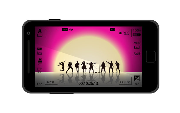 在移动设备上制作照片的概念平面图片下载