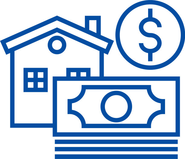 抵押房屋贷款线图标概念抵押图片下载