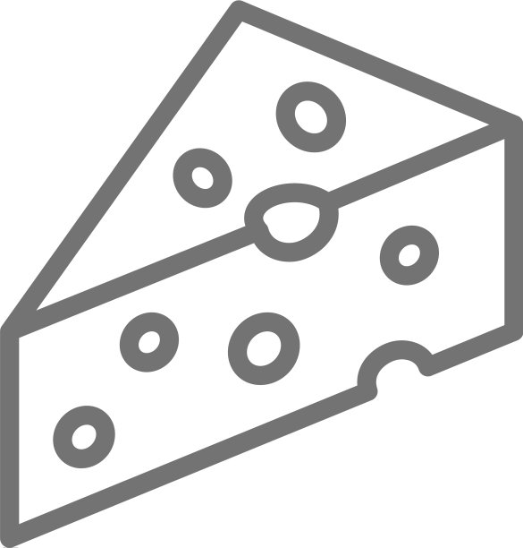 片奶酪与孔精致线图标图片下载