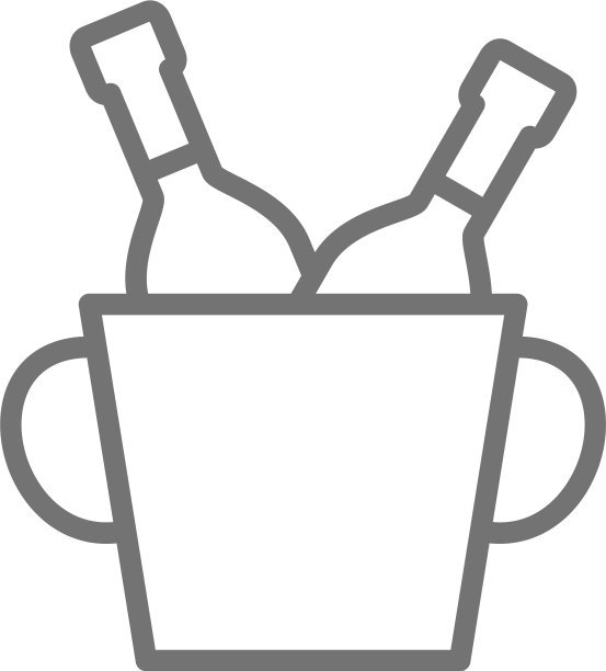 两瓶香槟线条图标图片下载
