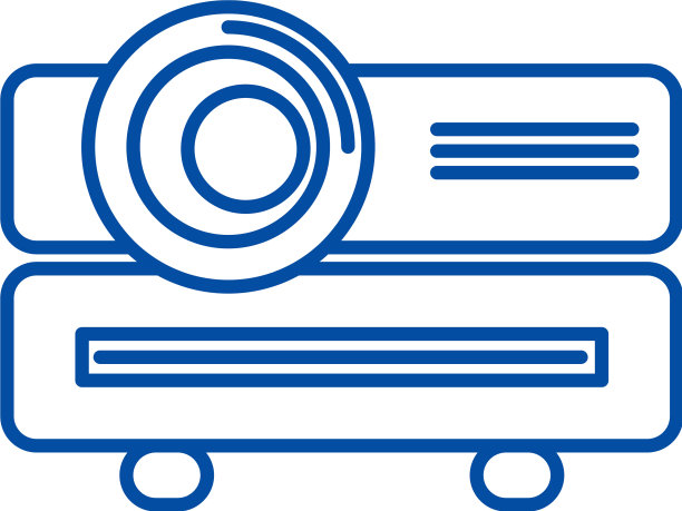 多媒体投影仪线条图标概念多媒体图片下载