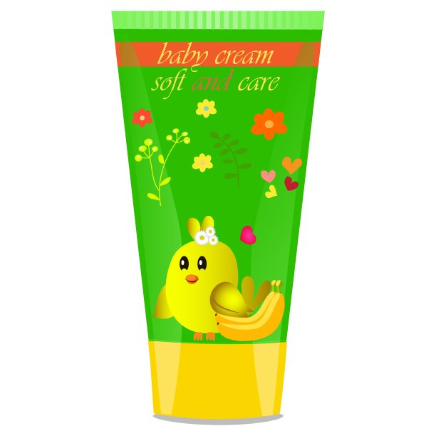 婴儿乳霜管与儿童设计图片下载