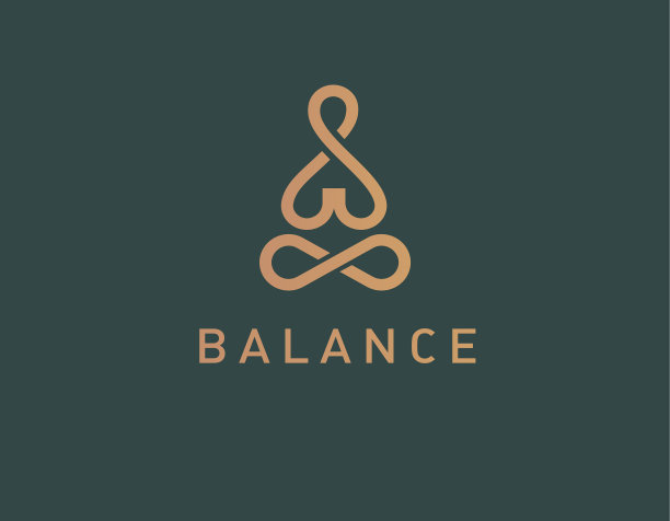 几何标志线性图标瑜伽人平衡图片下载