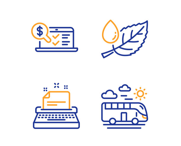 在线会计叶露和打字机图标图片下载