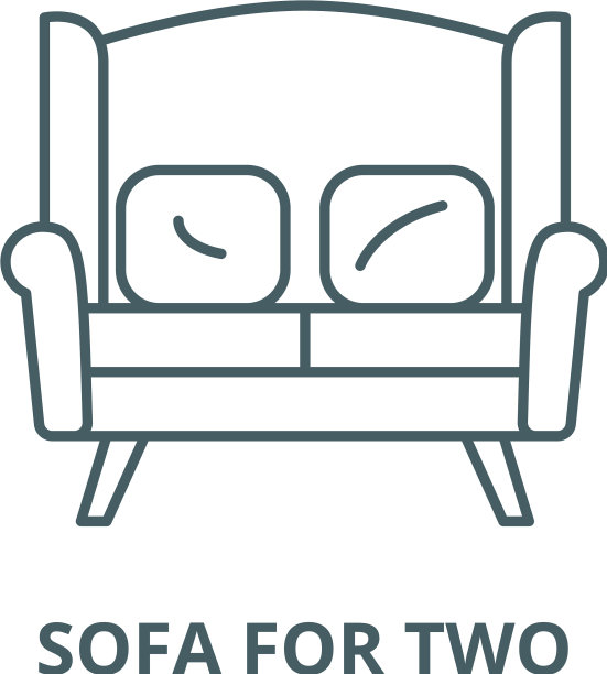 沙发为两线图标线性概念图片下载
