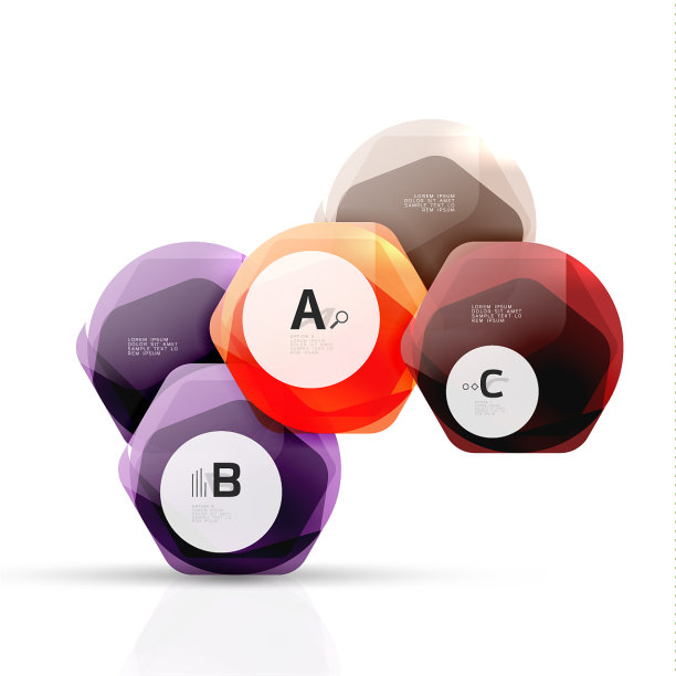 玻璃彩色六角形光泽塑料六角形图片下载