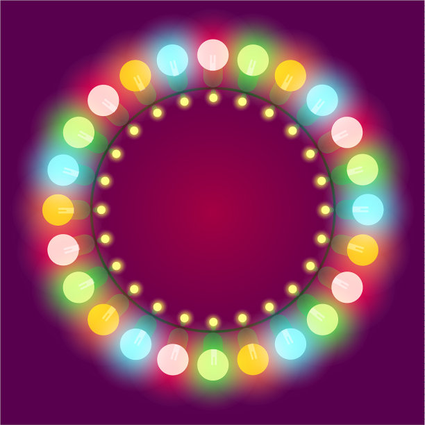 圣诞节或赌场彩灯框架图片下载