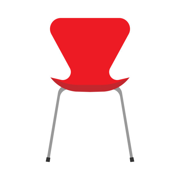 红色办公椅平面图标前视图舒适图片下载