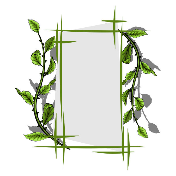 用绿叶做框架来放置你的文字图片下载