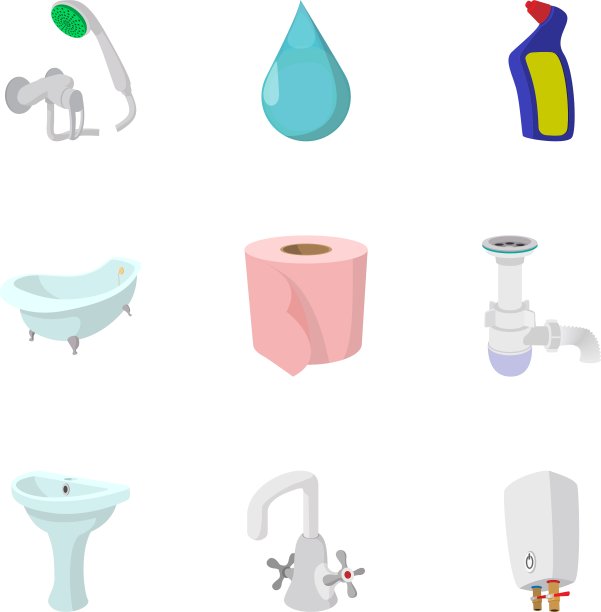 管道图标设置卡通风格图片下载