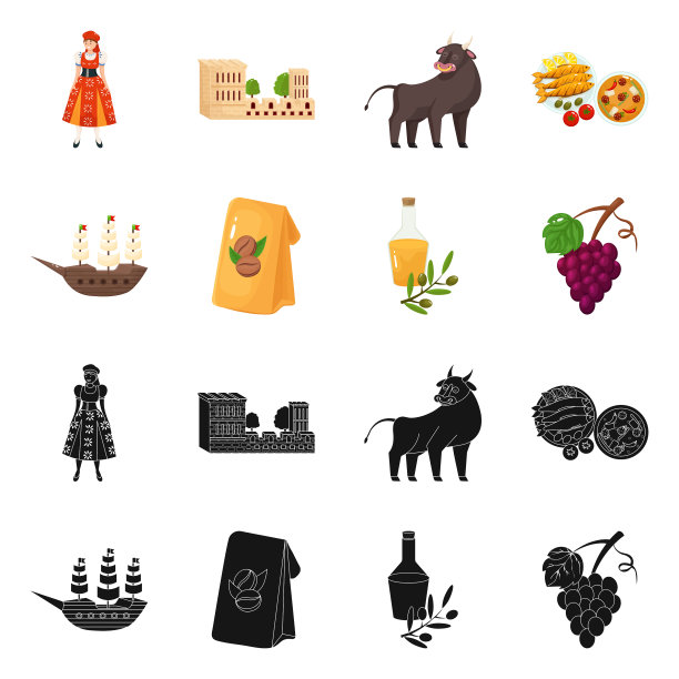 孤立的对象和历史标志集和图片下载