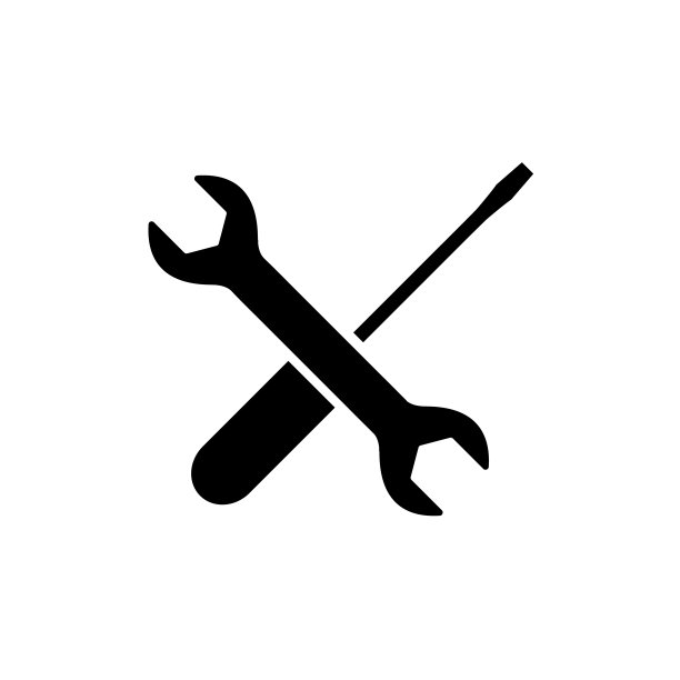 扳手和螺丝刀，维修图标，标志隔离在白色背景图片下载