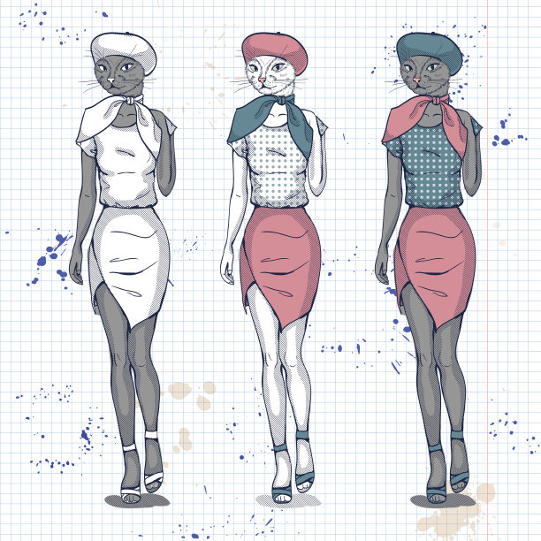 优雅的猫头女人图片下载