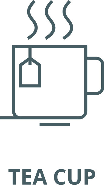 茶杯线图标线性概念轮廓图片下载