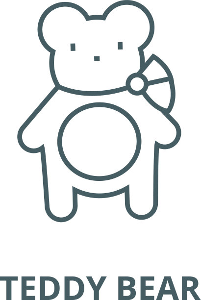 泰迪熊线图标线性概念图片下载