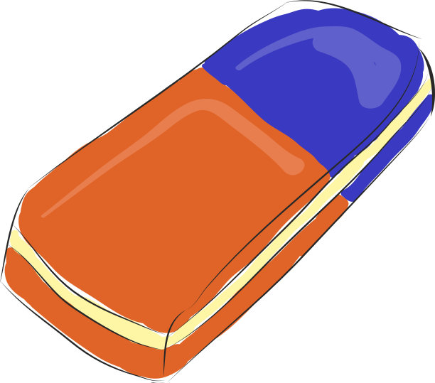 橡皮擦手绘设计在白色的背景图片下载