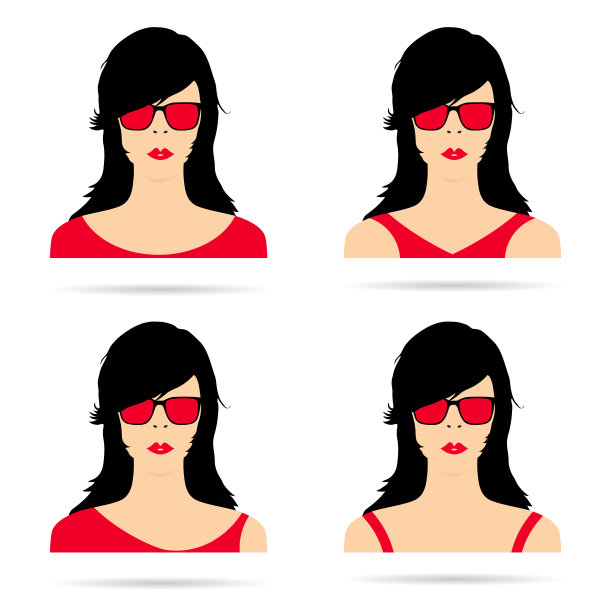 头戴红色太阳镜的女人图片下载