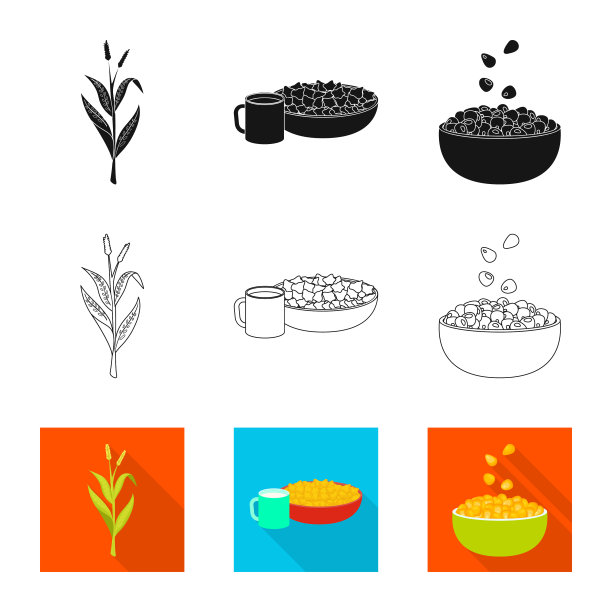 设计玉米地和蔬菜标志图片下载