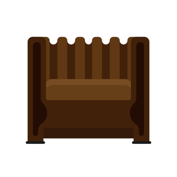 扶手椅前视图室内家具孤立图片下载